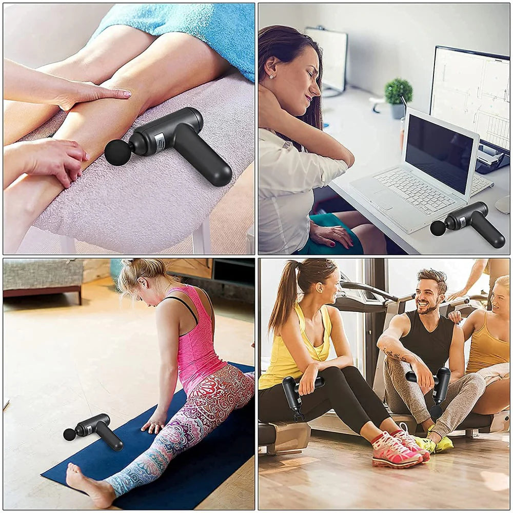 Pistola masajeadora terapeutica +  cabezales