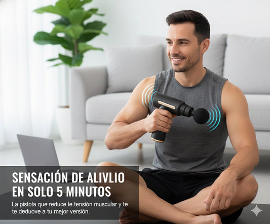 Pistola masajeadora terapeutica +  cabezales