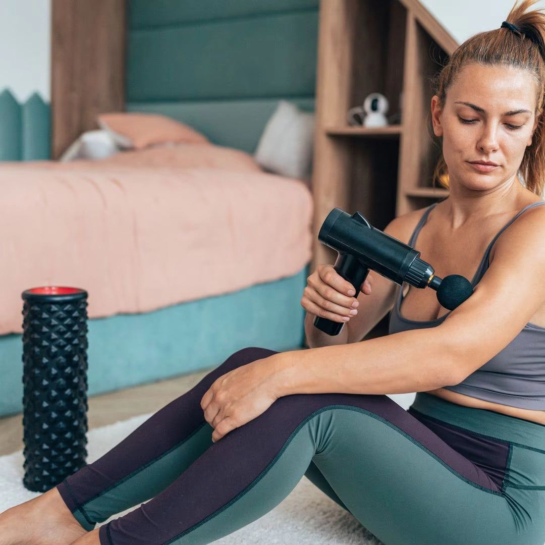 Pistola masajeadora terapeutica +  cabezales